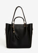 Convertible Faux Leather Tote, Black image number 0
