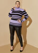 Striped Turtleneck Sweater, Digital Lavendar image number 2