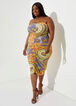 Strapless Printed Bodycon Dress, Multi image number 2