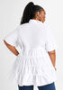 Tiered Short Sleeve Button Up, White image number 1