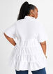Tiered Short Sleeve Button Up, White image number 1