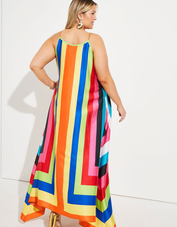 Chain Trimmed Rainbow Maxi Dress, Multi image number 1