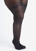 Camo Mesh Footed Tights, Black image number 0