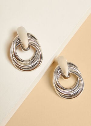 Knotted Clip On Earrings, Silver image number 0