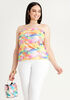 Glittered Mesh Jersey Printed Tube Top, Multi image number 0