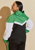 Colorblock Hooded Track Jacket, Abundant Green image number 1