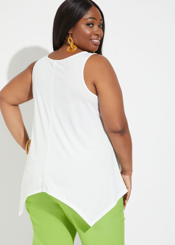 Cutout Stretch Knit Tank, Ivory image number 1