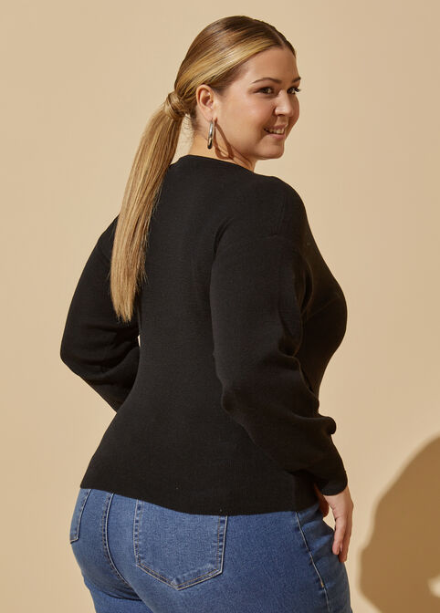 Crisscross Sweater, Black image number 1
