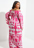 Off The Shoulder Printed Maxi Dress, Fandango Pink image number 1