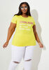 Strong Women Jersey Graphic Tee, Yellow image number 0