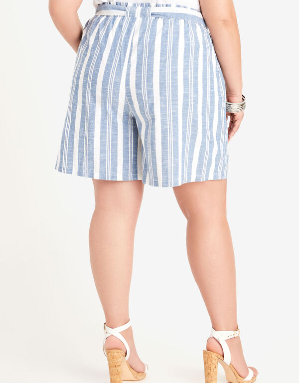 Striped Cotton Shorts, Blue image number 1