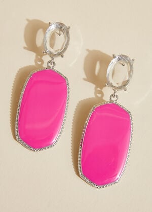 Crystal And Stone Earrings, Beetroot Purple image number 0