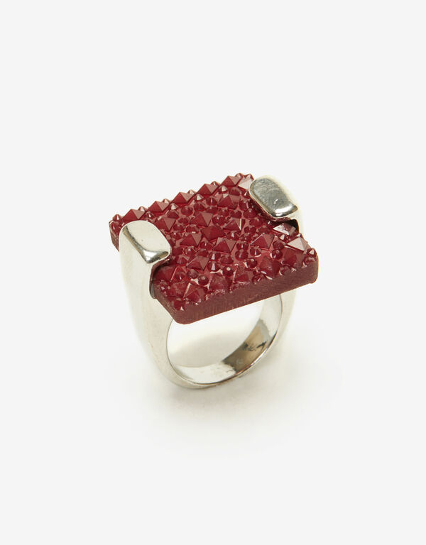Crystal Embellished Ring, Burgundy image number 0