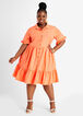 Plus Size Babydoll Dress Sexy Plus Size Poplin Shirt Dress Midi Dress image number 0