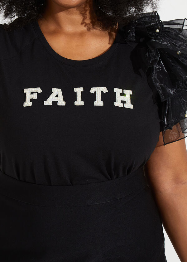 Faith Organza Embellished Tee, Black image number 2