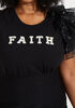 Faith Organza Embellished Tee, Black image number 2