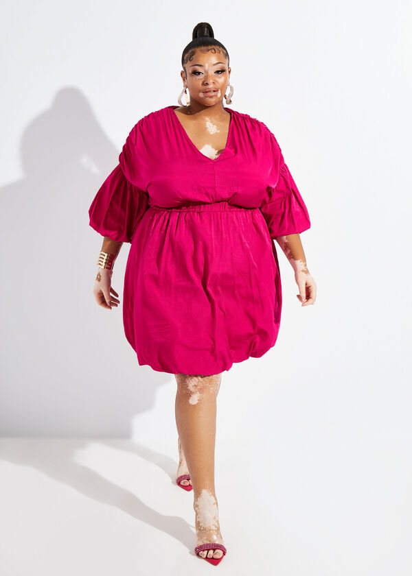 The Giselle Bubble Dress, Fuchsia Red image number 0