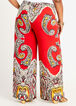 Paisley High Waist Wide Leg Pant, Barbados Cherry image number 1