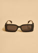 Swirl Detail Rectangle Sunglasses, Black image number 1