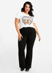 Pull On Seam Front Flare Pants, Black image number 2