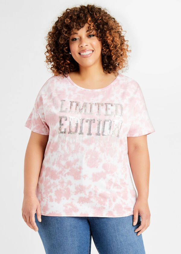 Sequin Tie Dye Limited Edition Tee, Pink image number 0