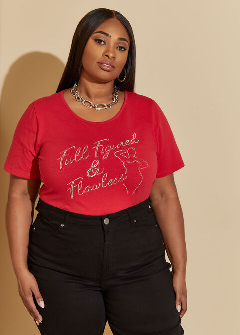 Flawless Embellished Tee, Barbados Cherry image number 3