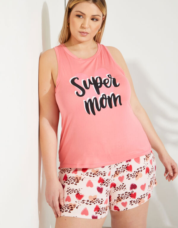 Cozy Couture Super Mom Shorts Set, Pink image number 0
