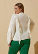 Fringed Cable Knit Sweater, White image number 1