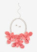Pink Flower Chain Necklace, Geranium Pink image number 1