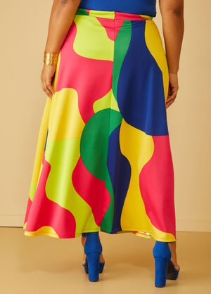 Swirl Print Maxi Skirt, Pink Peacock image number 1