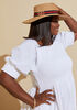 Shirred Linen Blend Maxi Dress, White image number 4