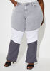 Studded Colorblock Jeans, Grey image number 0