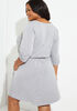 French Terry Ruched Dress, Heather Grey image number 1