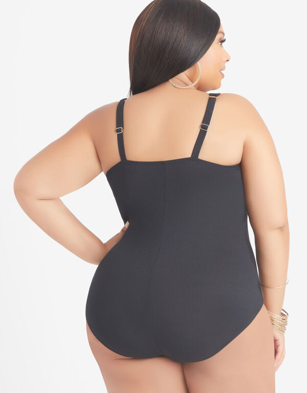 Krista Ribbed Swimsuit, Black image number 1