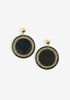 Chain Trimmed Drop Earrings, Black image number 0
