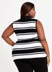 Stripe Sleeveless Sweater, Black White image number 1