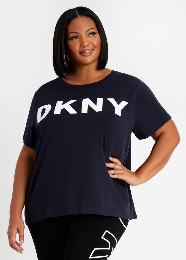 DKNY Block Logo T Shirt, Navy image number 0