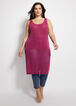 Lurex Cutout Sleeveless Duster Top, Raspberry Radiance image number 0
