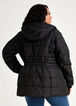 Hooded Quilted Puffer Coat, Black image number 1