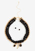 Gold Bead Layer Charm Necklace Set, Black image number 1
