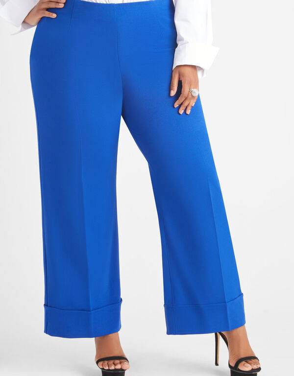 Cuffed High Rise Wide Leg Pants, Sodalite image number 0