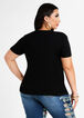 Diva Sequin Graphic Knit Tee, Black image number 2