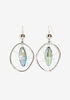 Silver Wire Stone Drop Earrings, Silver image number 1