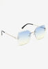 Rimless Ombre Sunglasses, Blue image number 2