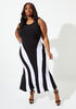Tall Two Tone Maxi Dress, Black White image number 0
