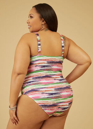 Catherine Malandrino Striped Swimsuit, Multi image number 1