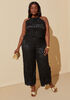 Layered Corded Lace Jumpsuit, Black image number 1
