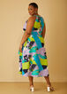 Abstract Linen Blend A Line Dress, Multi image number 1