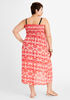 Printed Smocked Convertible Cover Up, Orange image number 1