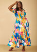 Watercolor Faux Wrap Maxi Dress, Surf The Web image number 2